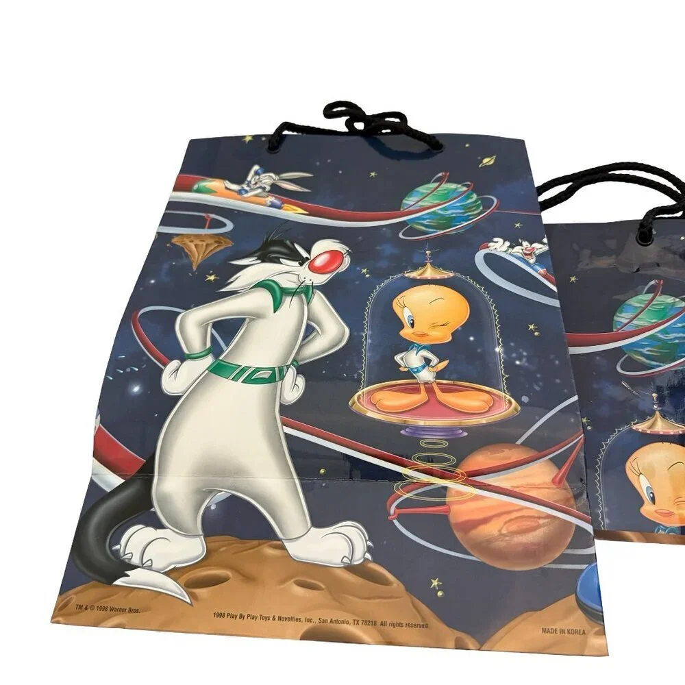 Looney Tunes 3 Collectible Vintage Gift Bags Retro 1998 Y2K 2000 Rare Bugs Bunny